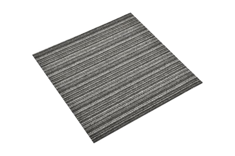 Tæppefliser 20 Stk. 5 M² 50X50 cm Stribet Antracitgrå - Antracit - Tekstiler - Tæpper - Specialmåtte - Trappetrins tæpper