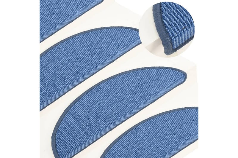 trappemåtter 15 stk. 56x17x3 cm blå - Blå - Tekstiler - Tæpper - Specialmåtte - Trappetrins tæpper