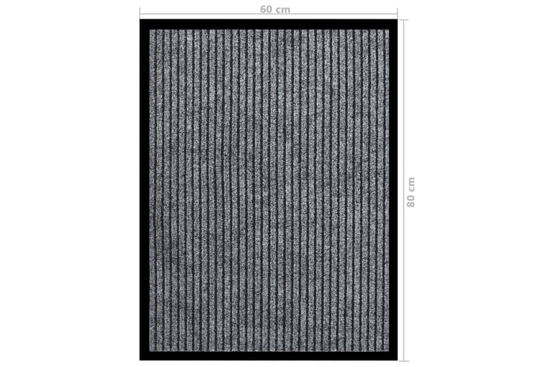 dørmåtte 60x80 cm stribet grå - Grå - Tekstiler - Tæpper - Udendørs tæpper - Dørmåtter