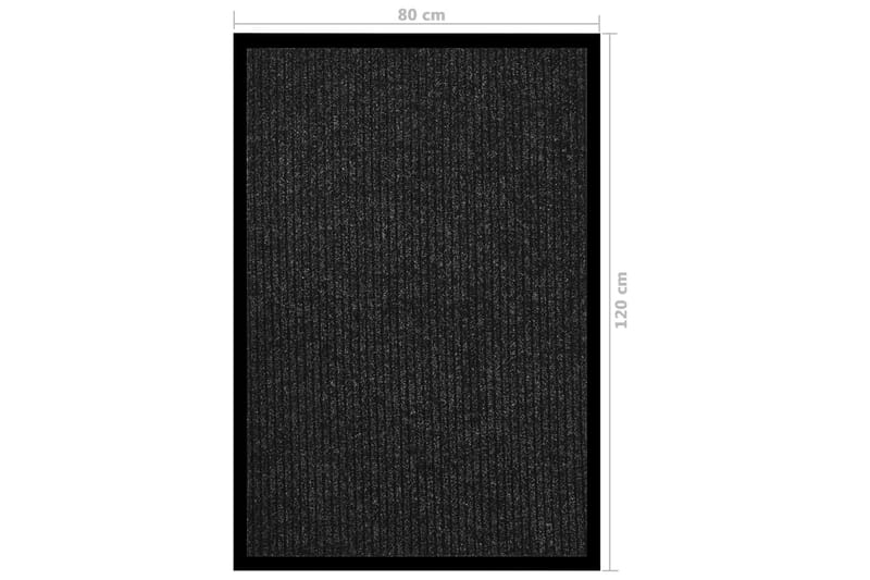 dørmåtte 80x120 cm stribet antracitgrå - Antracit - Tekstiler - Tæpper - Udendørs tæpper - Dørmåtter
