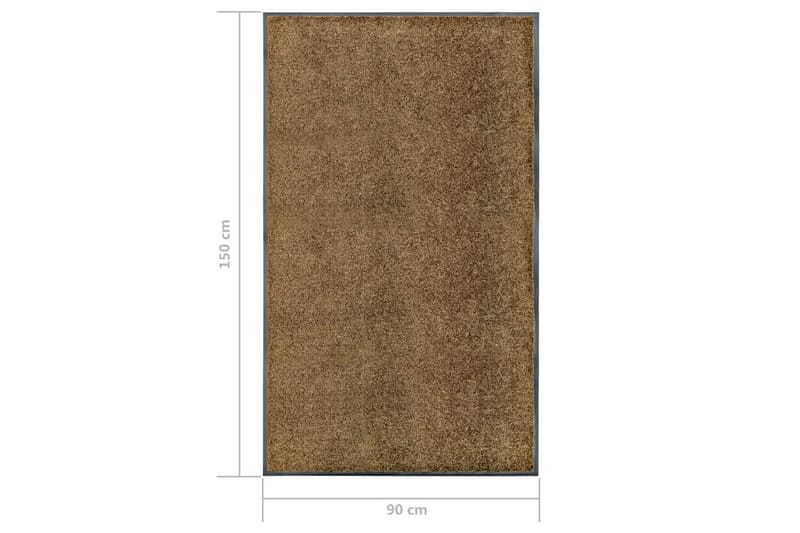 Vaskbar Dørmåtte 90X150 cm Brun - Brun - Tekstiler - Tæpper - Udendørs tæpper - Dørmåtter