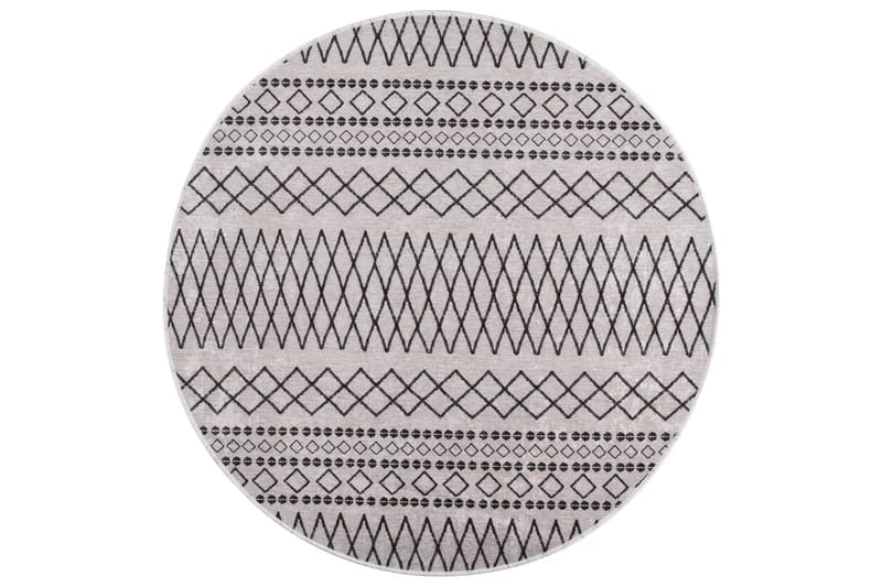 gulvtæppe 120 cm skridsikkert og vaskbart sort og hvid - Flerfarvet - Tekstiler - Tæpper - Udendørs tæpper - Plasttæpper