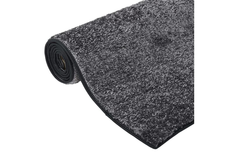 gulvtæppe med blød luv 115x170 cm skridsikkert grå - Grå - Tekstiler - Tæpper - Udendørs tæpper - Plasttæpper