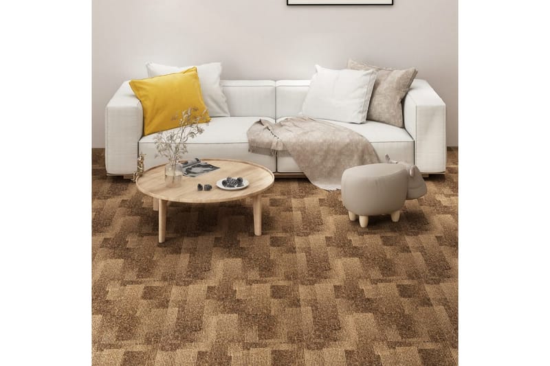 tæppefliser 20 stk. 5 m² brun - Brun - Tekstiler - Tæpper - Væg til væg tæpper